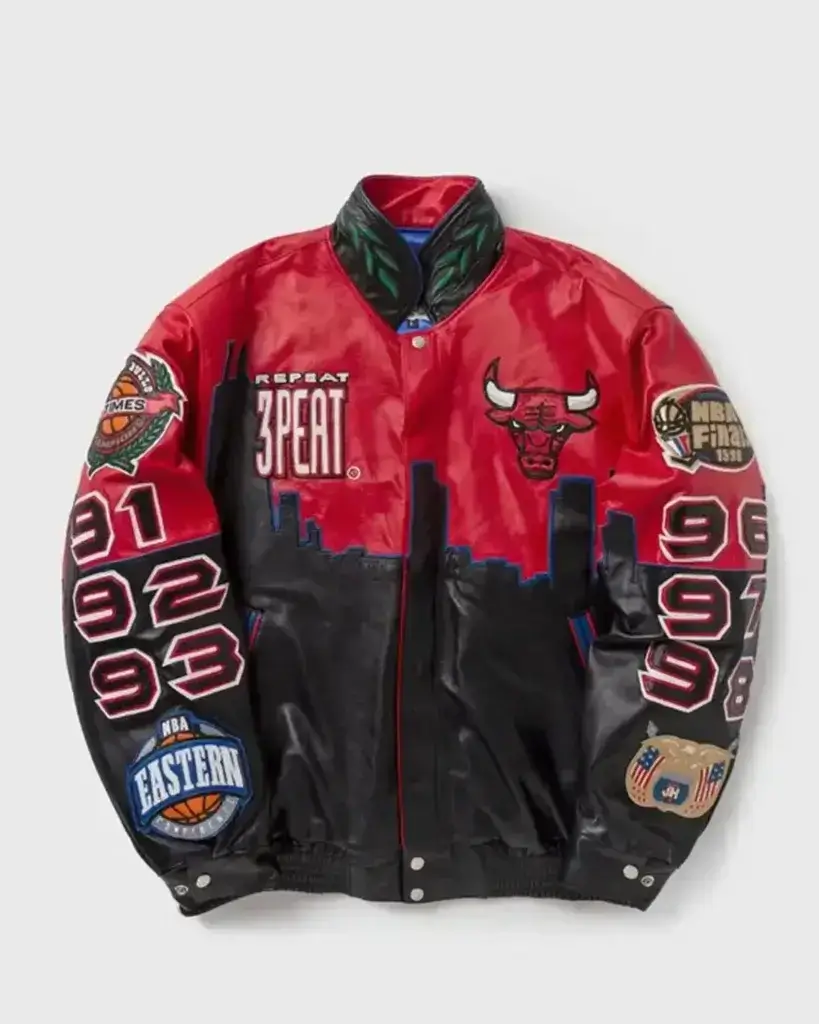 3 Peat Chicago Bulls Leather Jacket