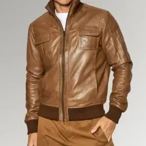 leather bomber jacket