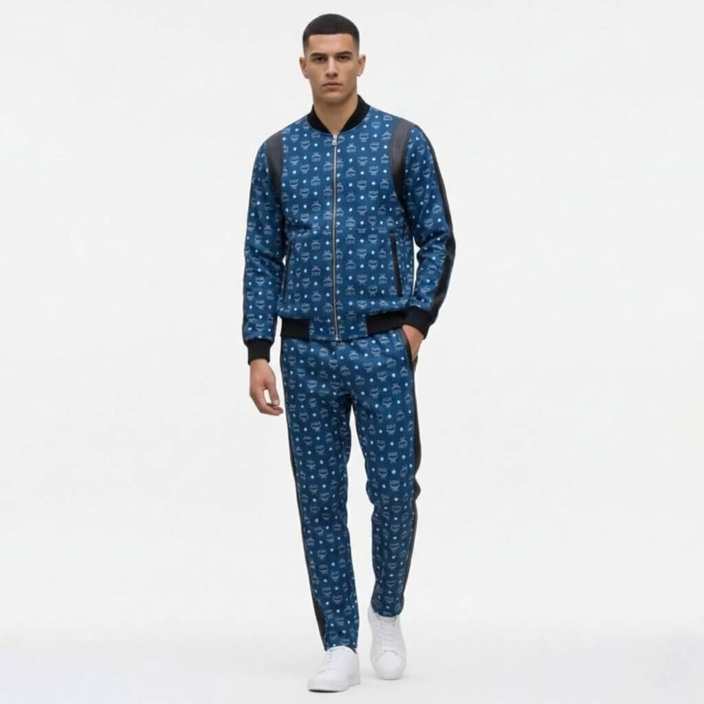 MCM Blue Leather Suit