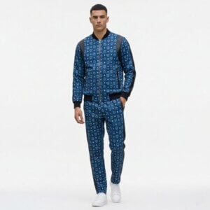 MCM Blue Leather Suit