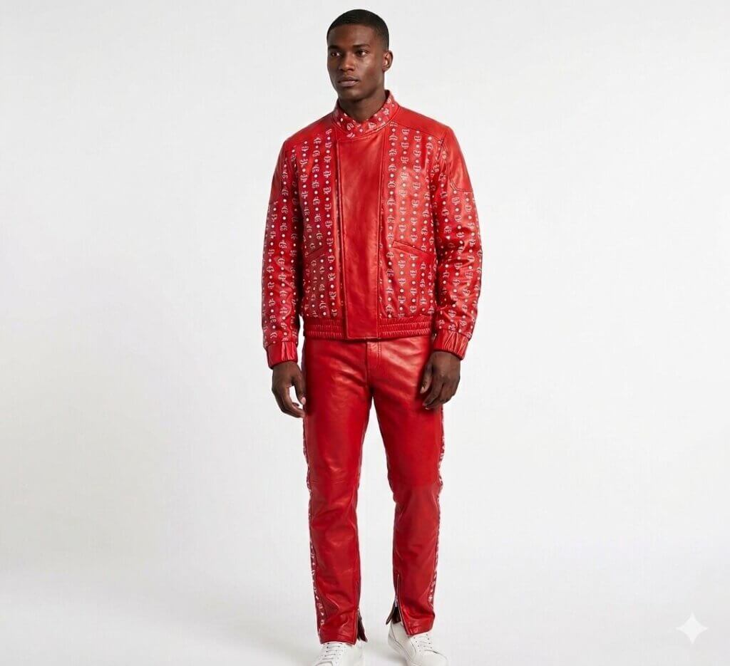 MCM Red Leather Suit