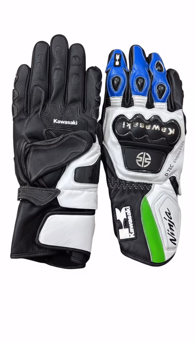 Kawasaki Sports Bike Gloves Inner Side View