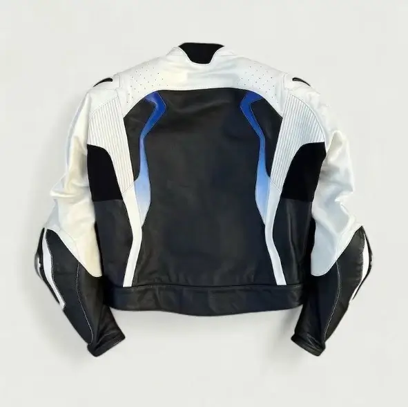 BMW Motorcycle Leather Jacket Back Side View