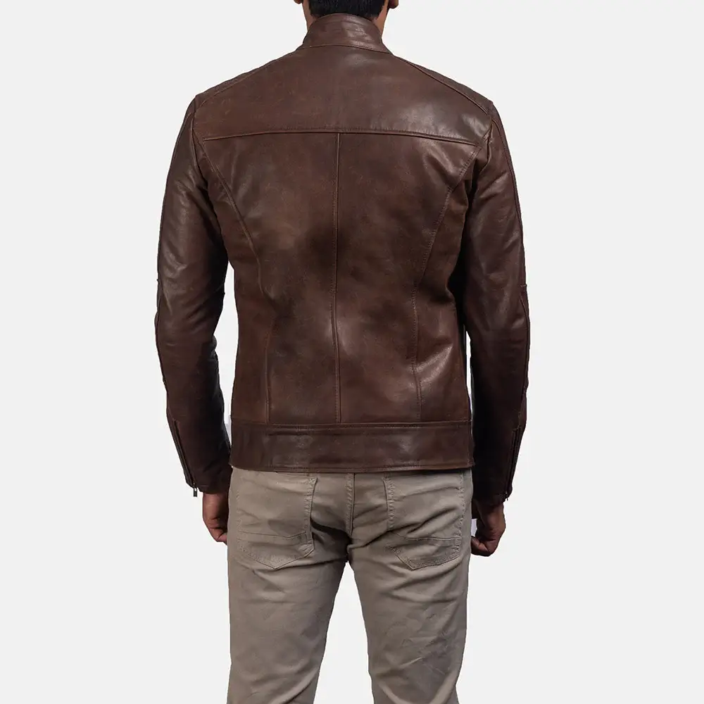 Mens Cafe Racer Jackets Back Side View