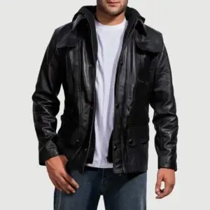 Hooded Motorcycle Leather Jacket