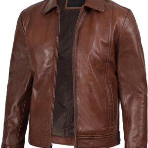 Men's Brown Lambskin Leather Jacket