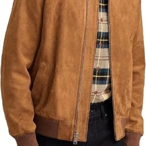 Men's Suede Bomber Jacket