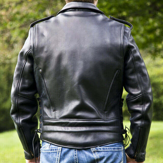 Motorcycle Leather Outerwear Back Side View