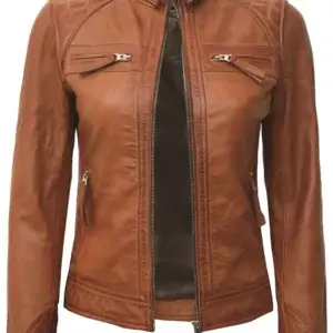 Plus Size Real Brown Leather Jackets