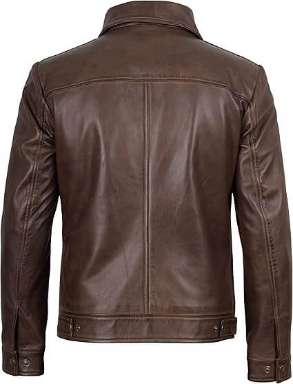 Real Lambskin Leather Jacket Back Side View