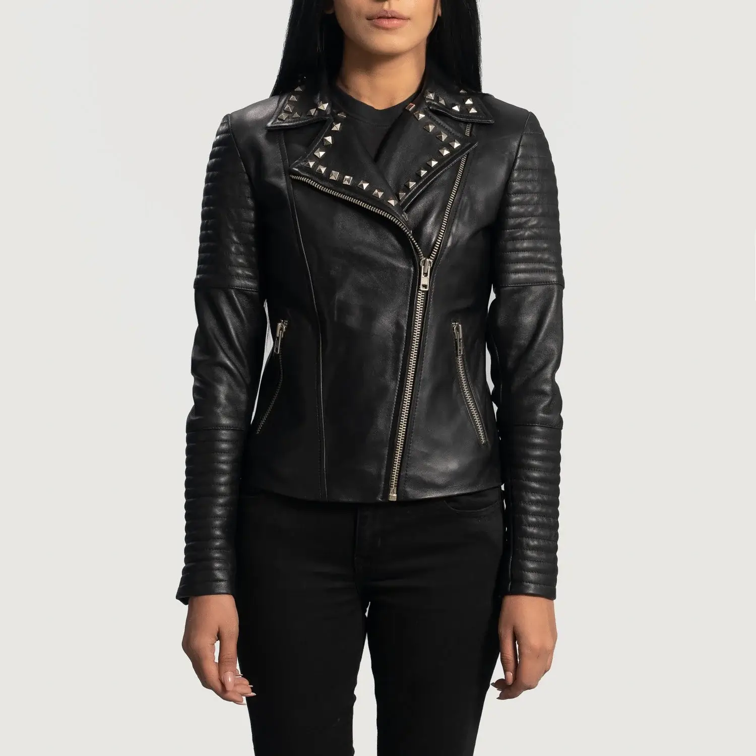 Women's Black Biker Jacket