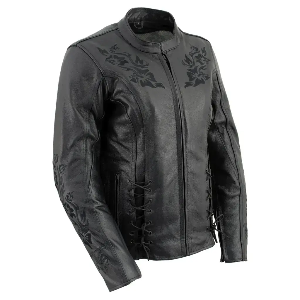 Women's Black Leather Motorcycle Jacket