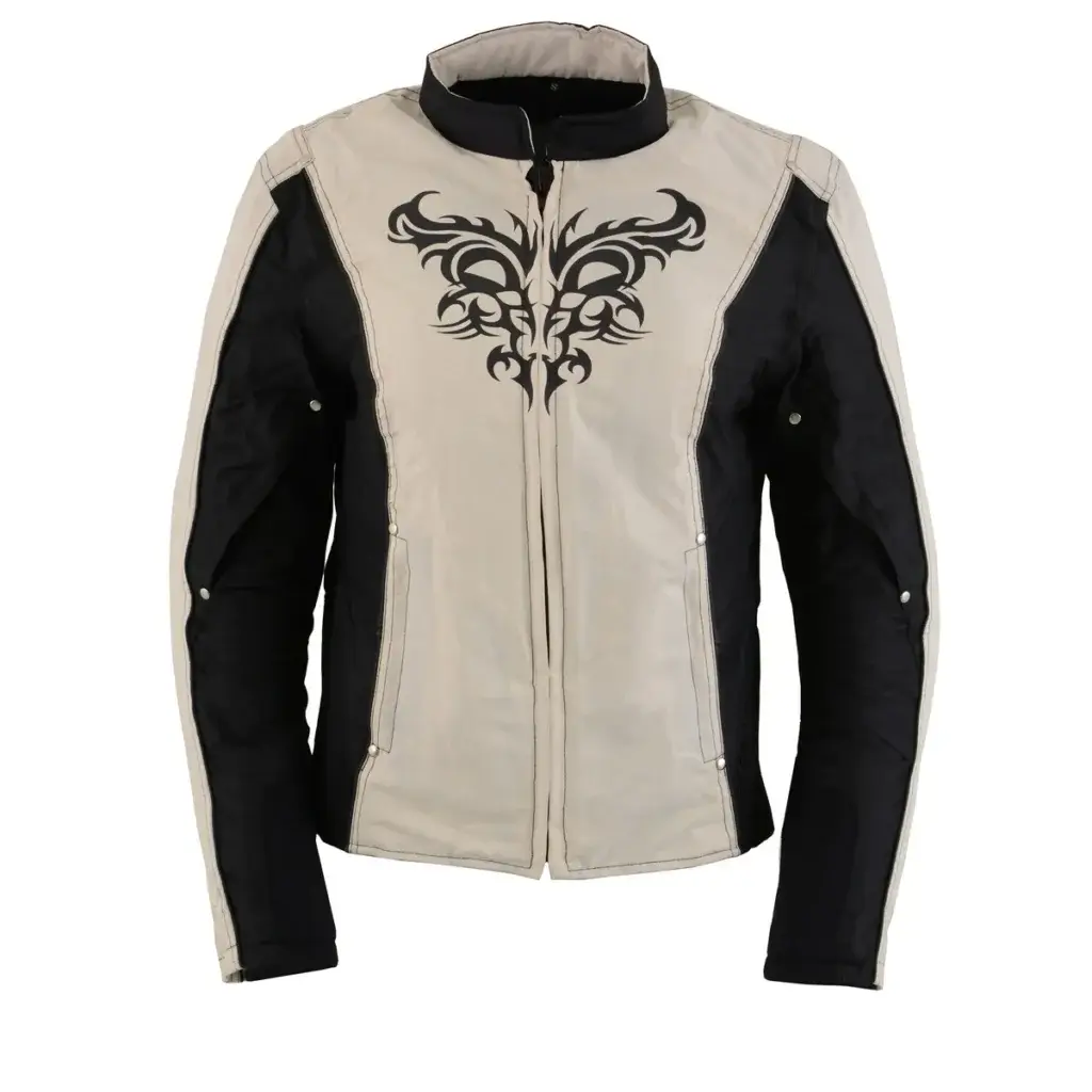 Women's Reflective Motorcycle Leather Jacket
