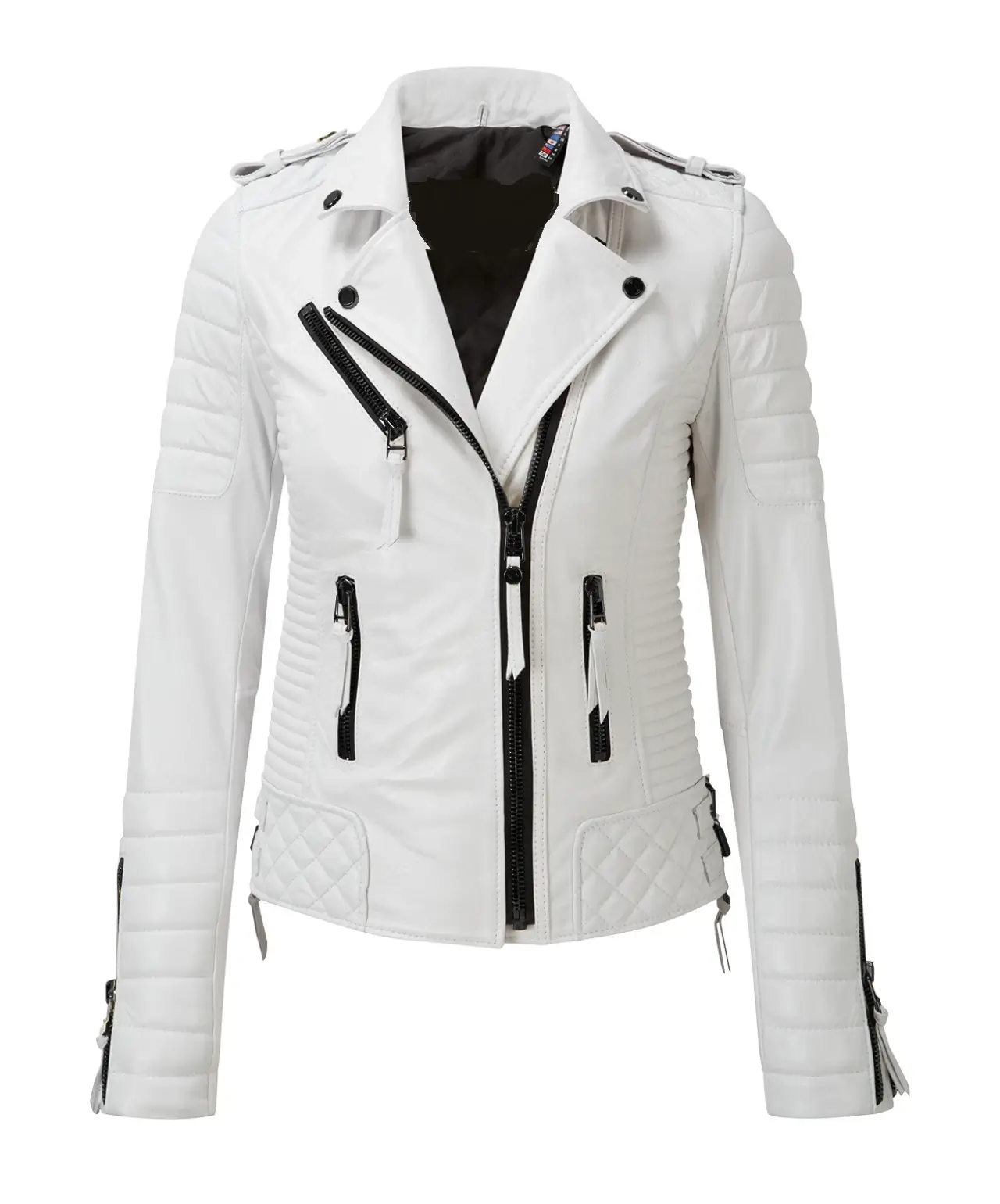 Women's White Biker Jacket