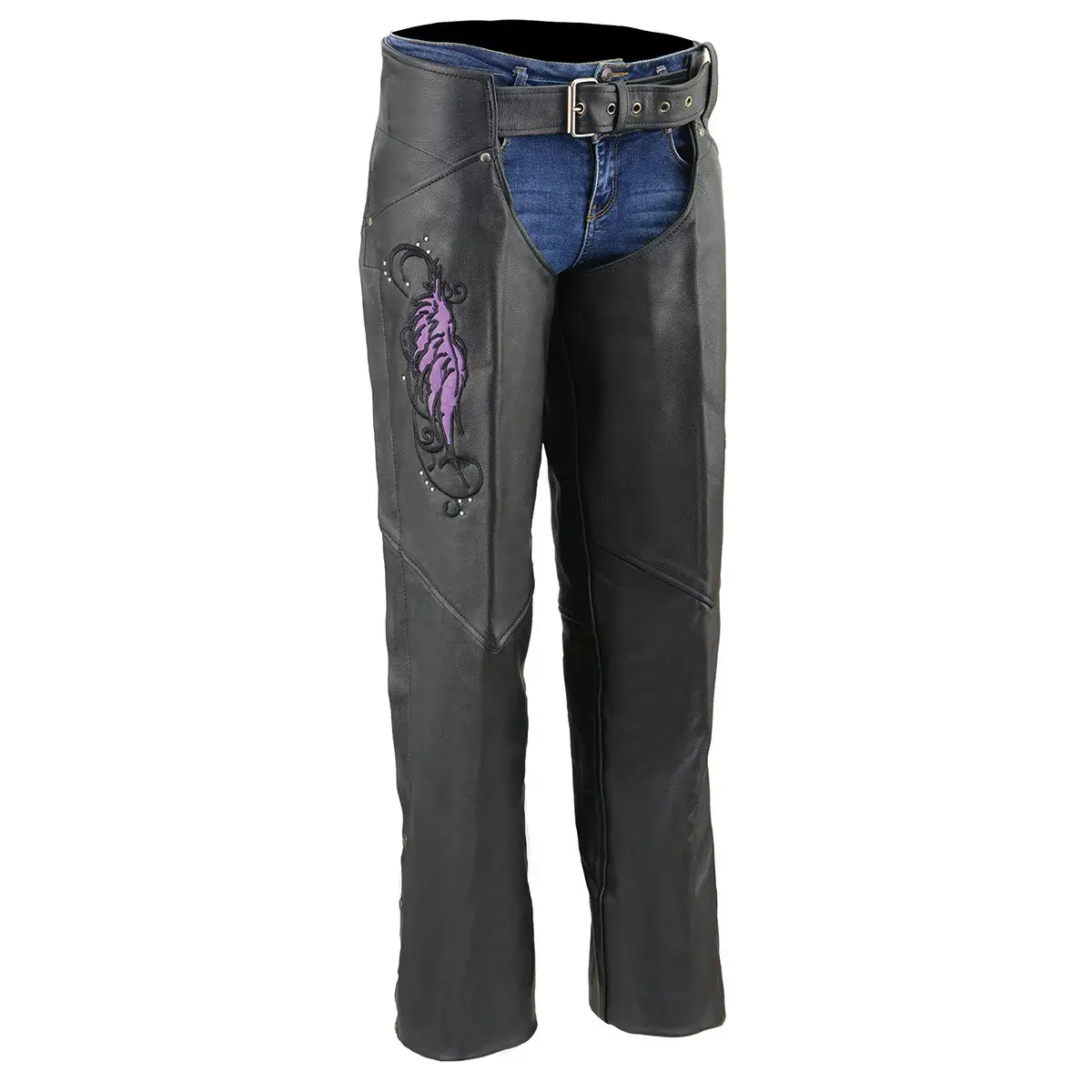 Black Leather Chaps for Women
