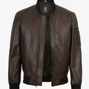 Casual Leather Bomber Jacket