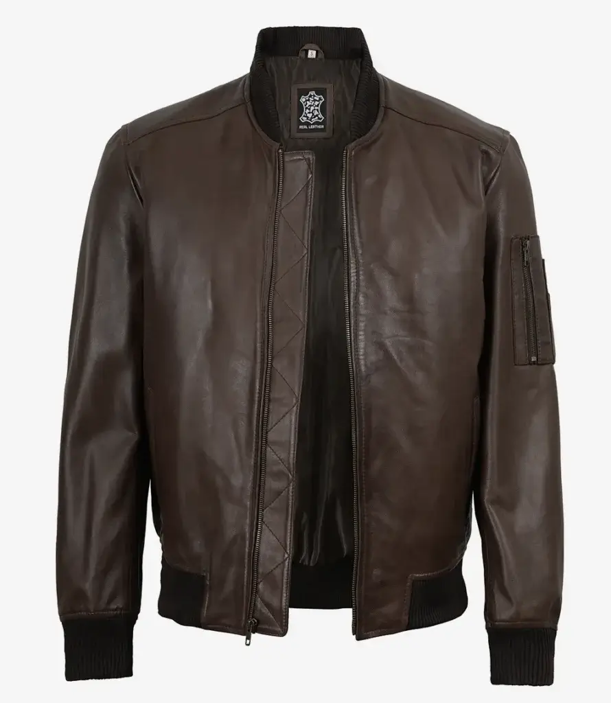 Casual Leather Bomber Jacket