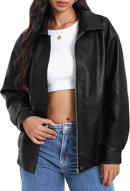 Casual Leather Jacket for Women