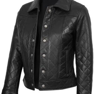 Casual Quilted Leather Jacket Women