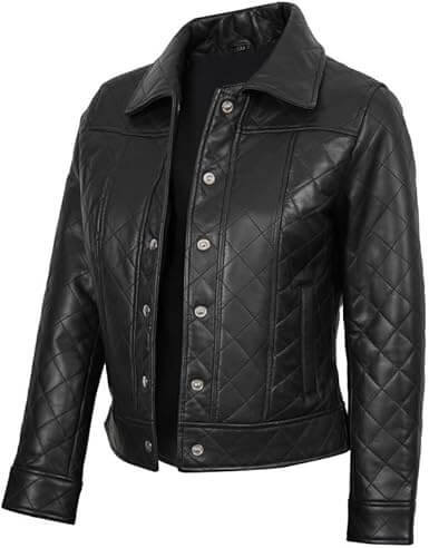 Casual Quilted Leather Jacket Women