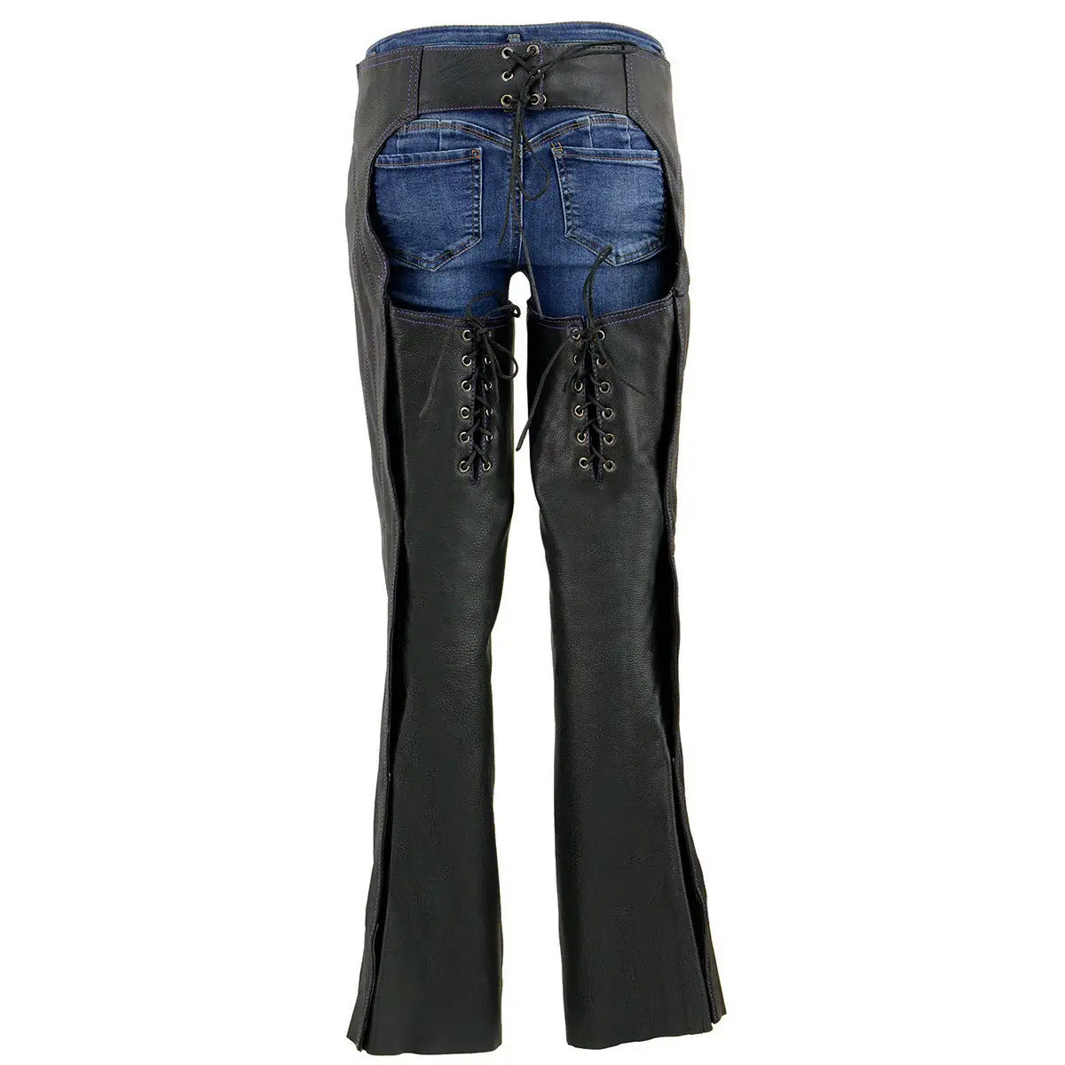 Female Leather Chaps Back Side View