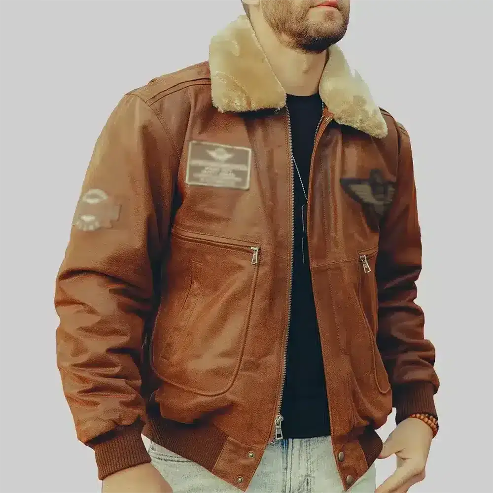 Genuine Leather Bomber Jacket