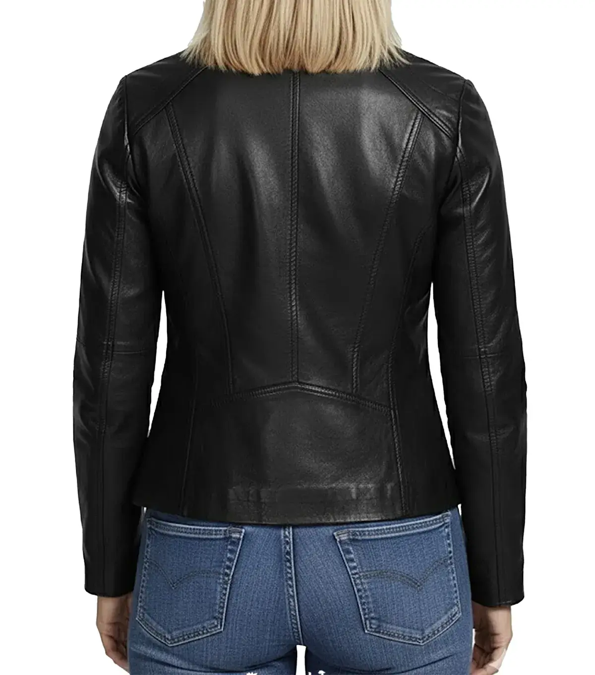 Ladies Cafe Racer Jacket Back Side View