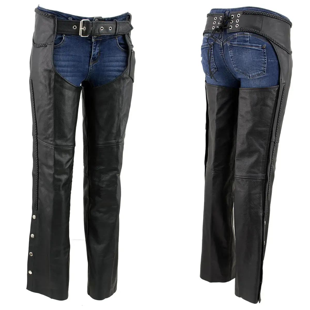 Ladies Leather Chaps Back Side View
