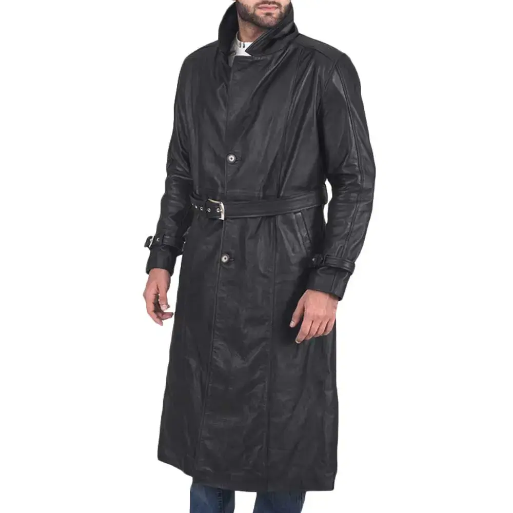 Long Coat with Belt Side View