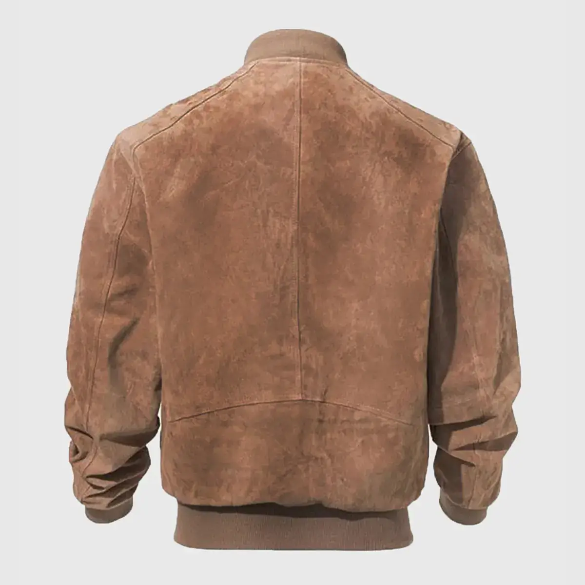 Luxury Leather Bomber Jacket Back Side View