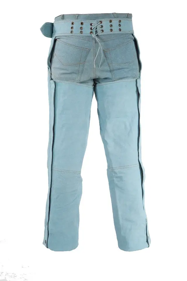 Motorcycle Denim Chaps Back Side View