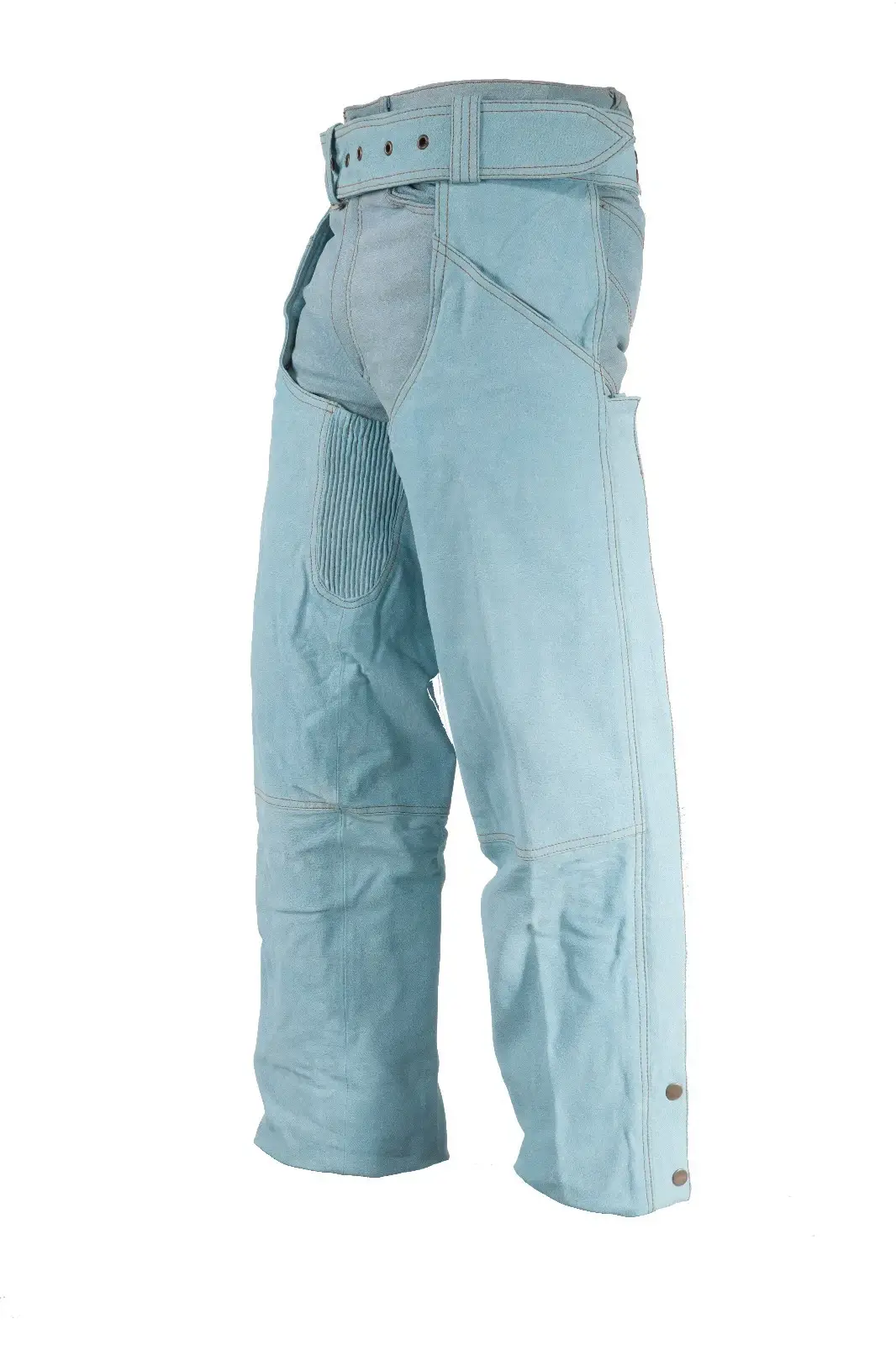 Motorcycle Denim Chaps Side View