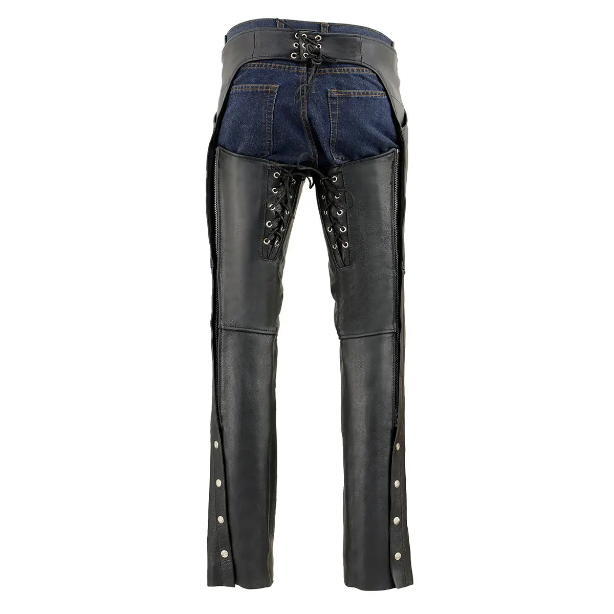 Motorcycle Leather Chaps For Women Back Side View