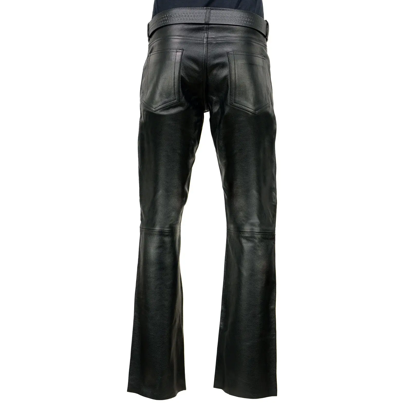 Motorcycle Leather Pants for Men Back Side View