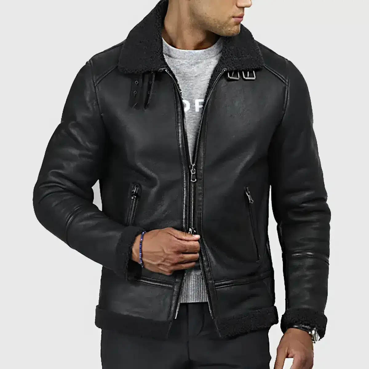 Premium Leather Bomber Jacket