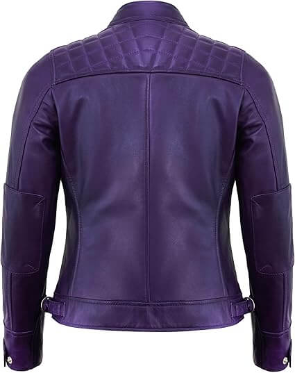 Premium Women's Leather Jacket Back Side View