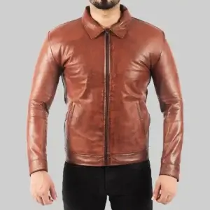 Real Leather Bomber Jacket