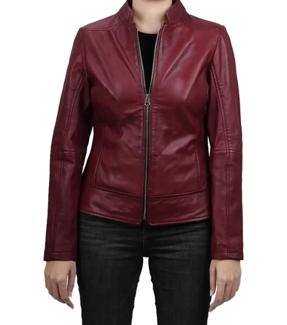Slim Fit Cafe Racer Jacket Women