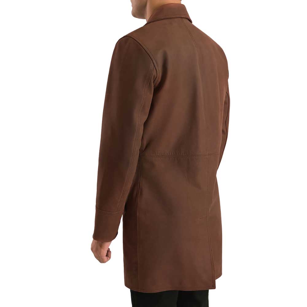 Stylish Long Coat for Men Back Side View