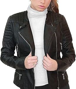 Stylish Quilted Leather Jacket for Women