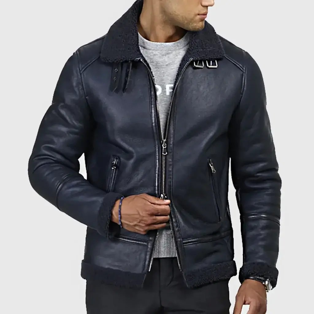 Vintage Leather Bomber Jacket