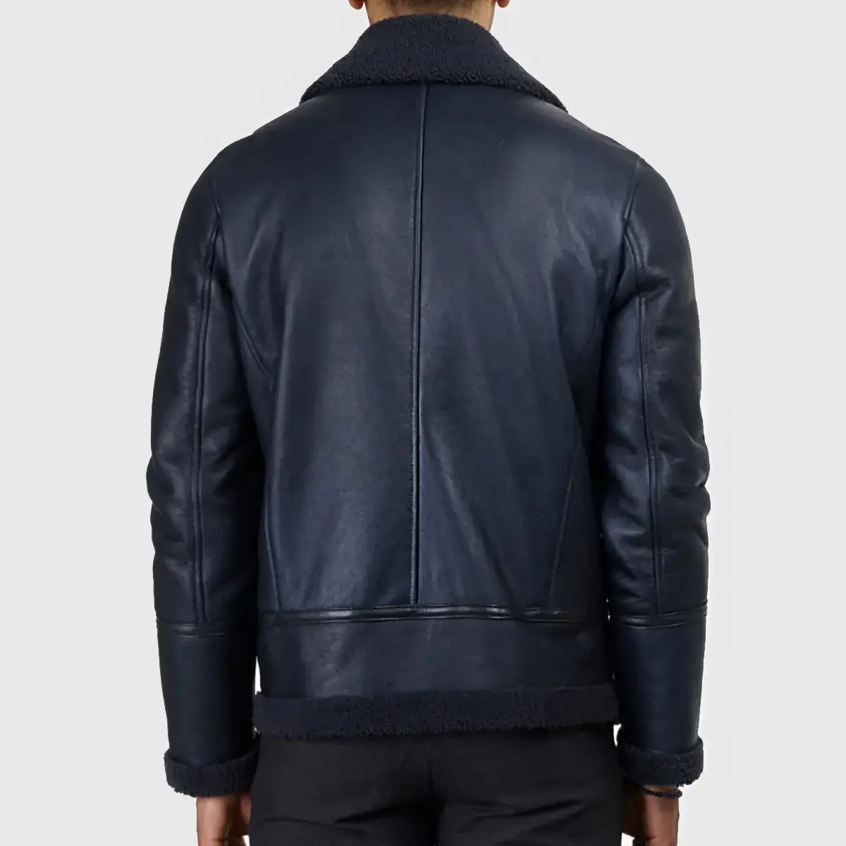 Vintage Leather Bomber Jacket Back Side View