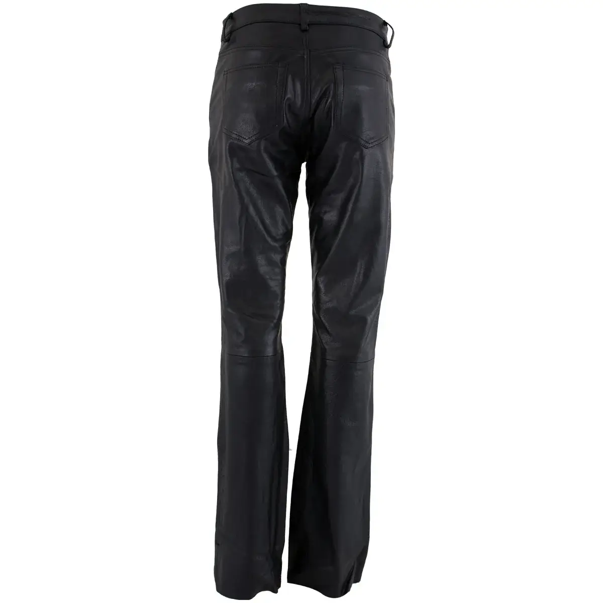 Women's Biker Leather Pants Back Side View