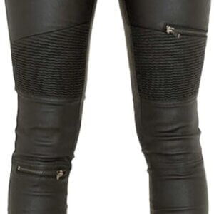 Women's Black Leather Motorcycle Pants