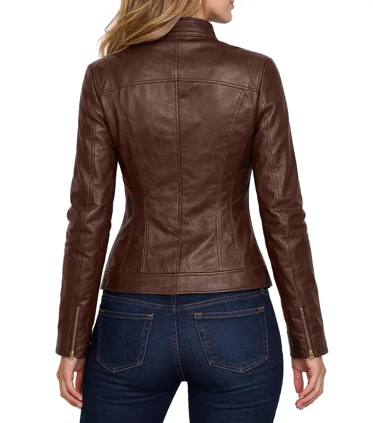 Women's Café Racer Jackets Back Side View