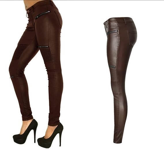Women's Cruiser Leather Pants Side View