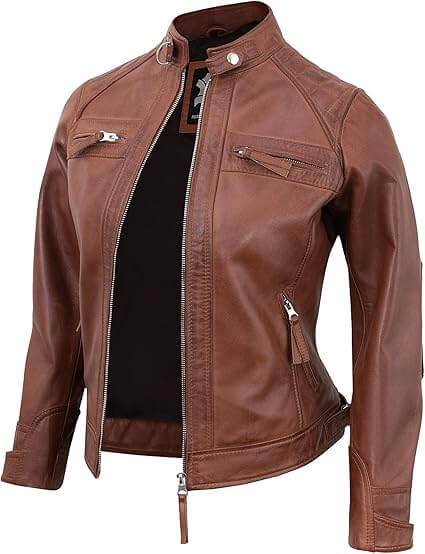 Women's Quilted Leather Jacket