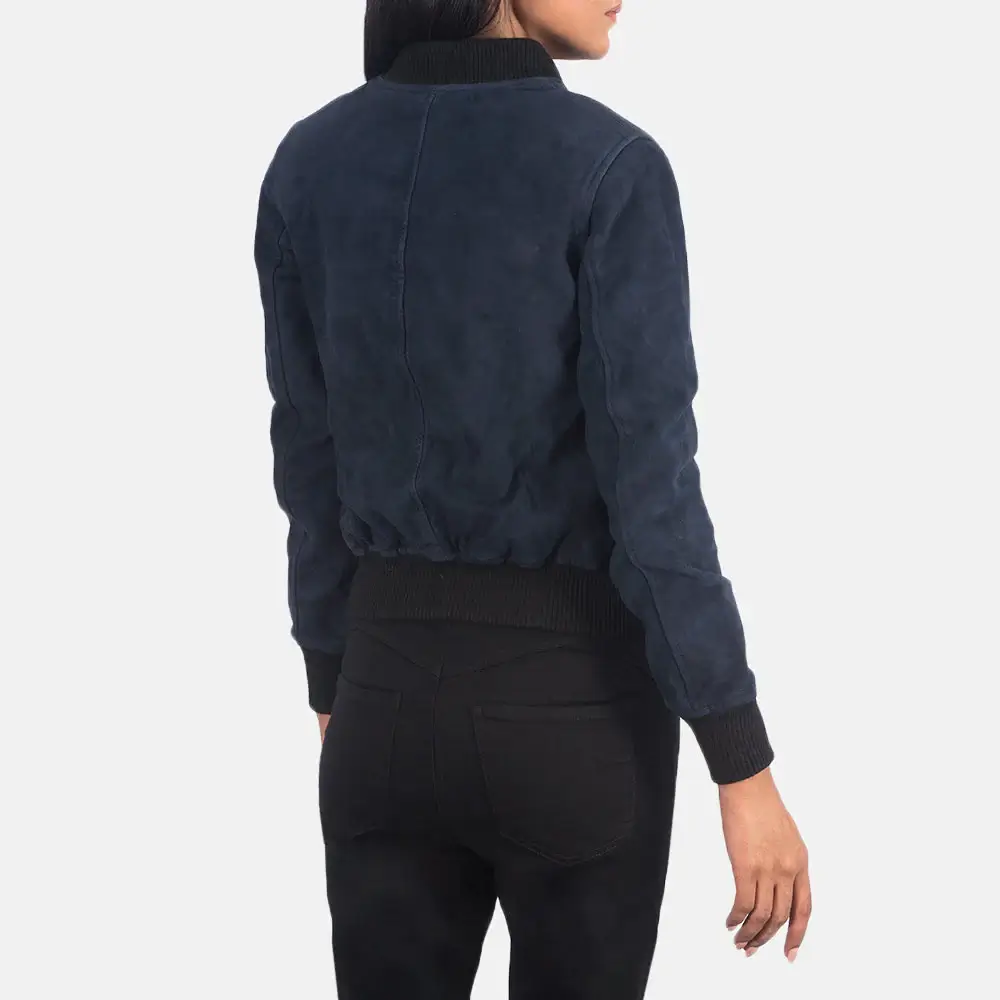 Women's Suede Jacket Back Side View