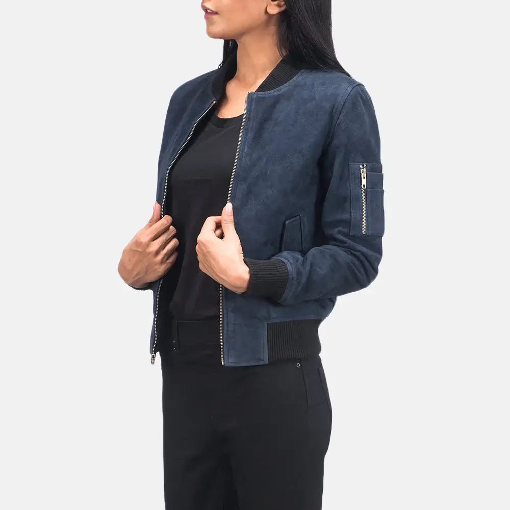 Women's Suede Jacket Side View