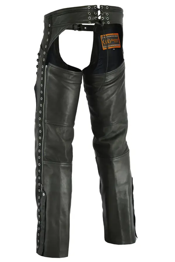 Adjustable Women's Motorcycle Chaps Back Side View